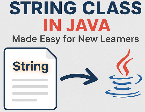 java-string-class-tutorial | Software Testing Tutorials Java String Class tutorial for beginners showing String text and Java logo