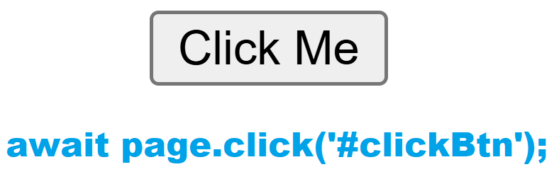 Syntax to click on button using click() method in playwright
