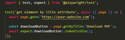Locate element using getByTitle Locator in Playwright.