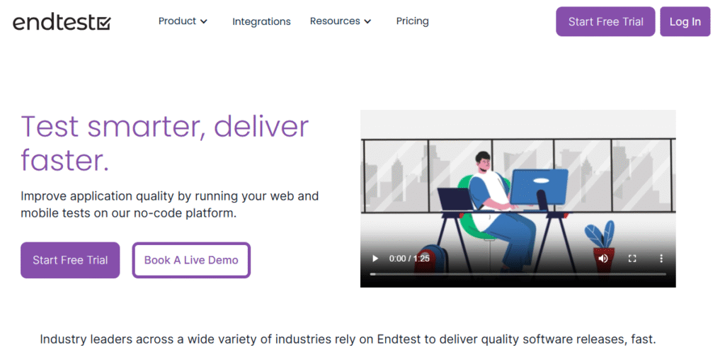 Endtest - Codeless web testing platform with visual editor and cloud execution