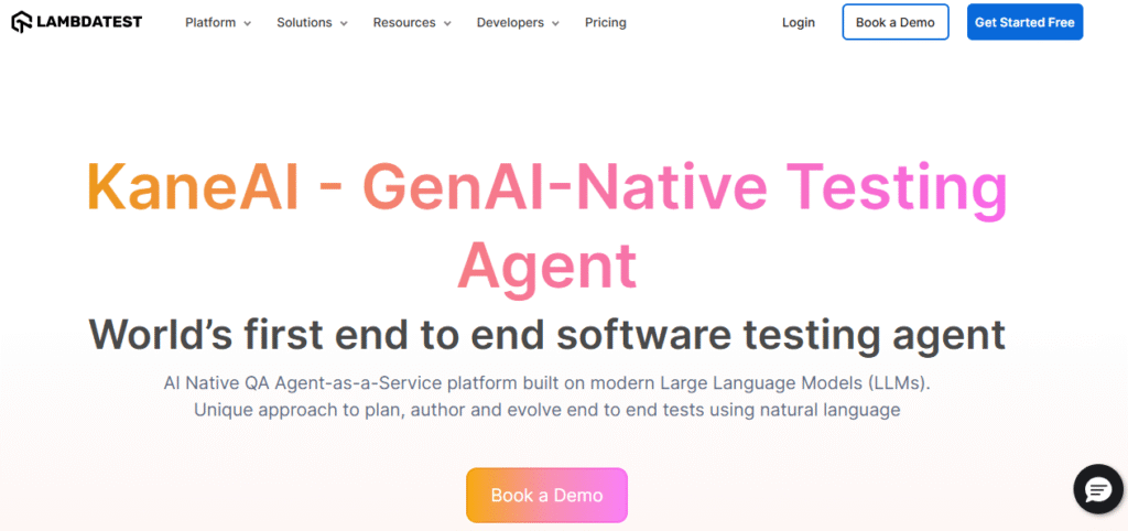 KaneAI natural language codeless test creation interface