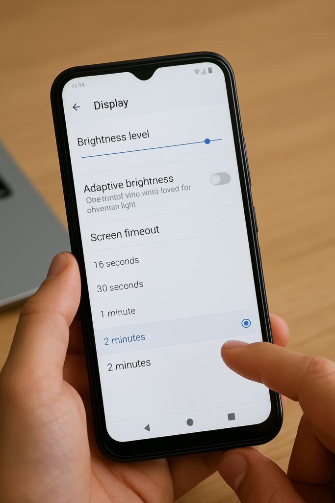 How to change screen timeout settings on smartphone to prevent black screen issue