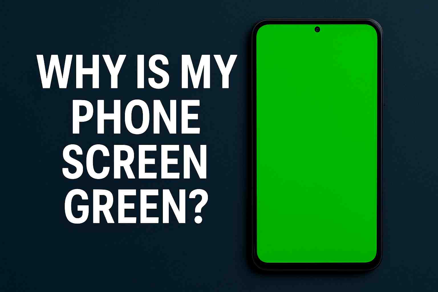 Modern smartphone with green screen issue representing display problem