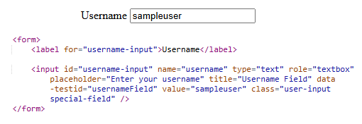 Inspecting element using browser DevTools to find locators for Playwright automation.