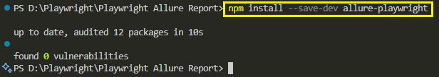 Install Allure Playwright Adapter using npm install --save-dev allure-playwright