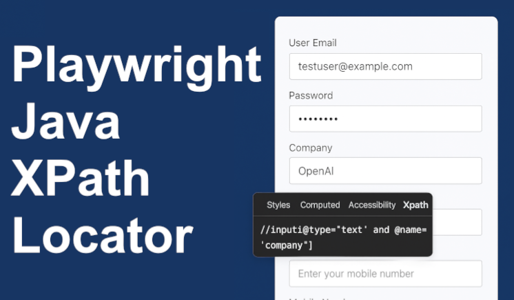 Playwright Java XPath Locator guide showcasing automation testing with XPath in Playwright Java