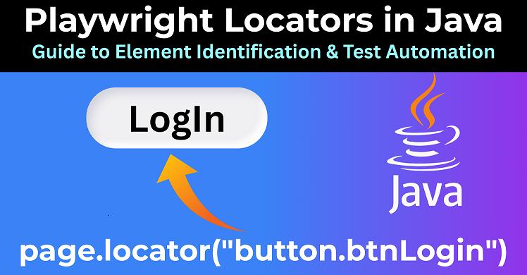 Playwright Locators in Java feature image with abstract tech background and automation icons