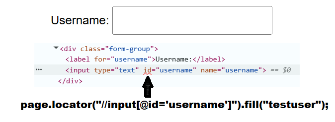 playwright-xpath-input-id | Software Testing Tutorials Playwright Java locate input field by id using XPath
