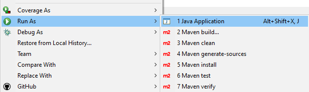 Run Playwright test in Eclipse by right clicking FirstTest.java and selecting Run As Java Application