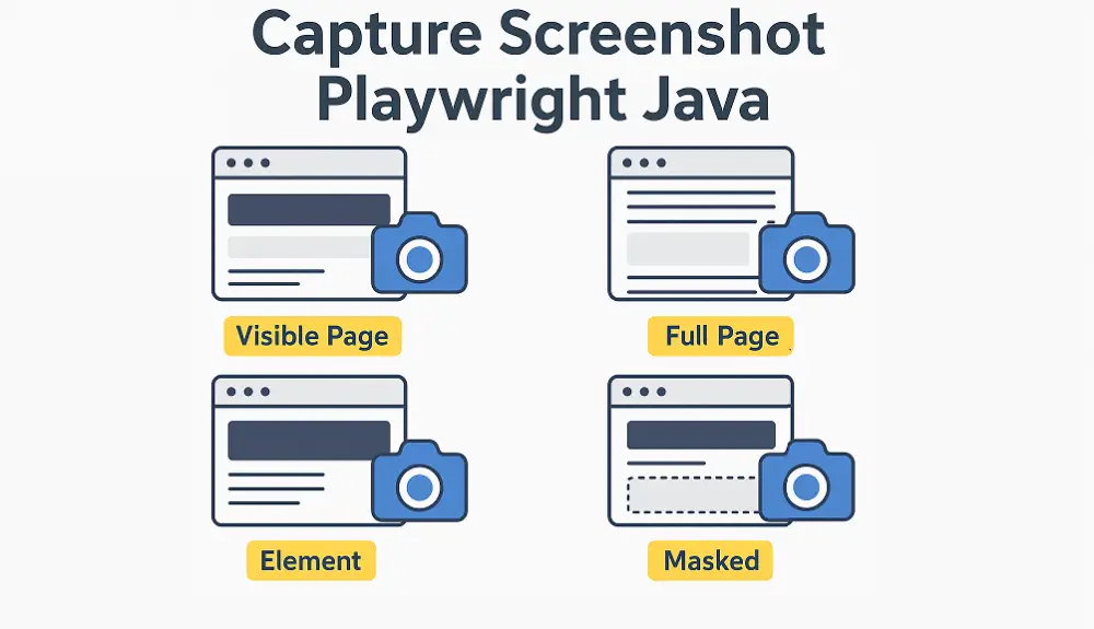 Capture Screenshot in Playwright Java tutorial illustration