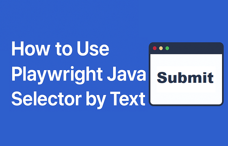 Featured image for article on how to use Playwright Java Selector by Text showing browser window with Login button