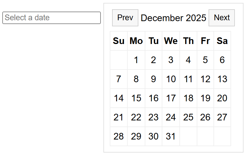 Navigate dynamic date picker in Playwright Java