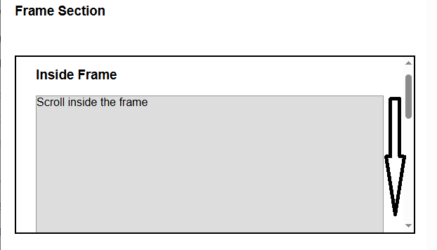 playwright-java-scroll-inside-frames | Software Testing Tutorials Playwright Java scrolling inside iframe example showing how to reach elements located within a frame.