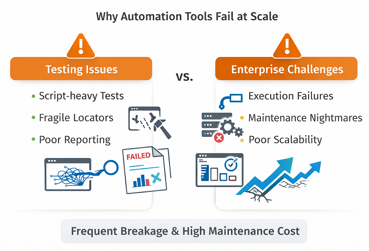automation_tools_scalability_problems | Software Testing Tutorials Common scalability issues in automated testing tools used in enterprise projects