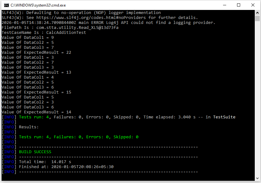 Excel driven tests execution in Playwright Enterprise Framework using mvn test command
