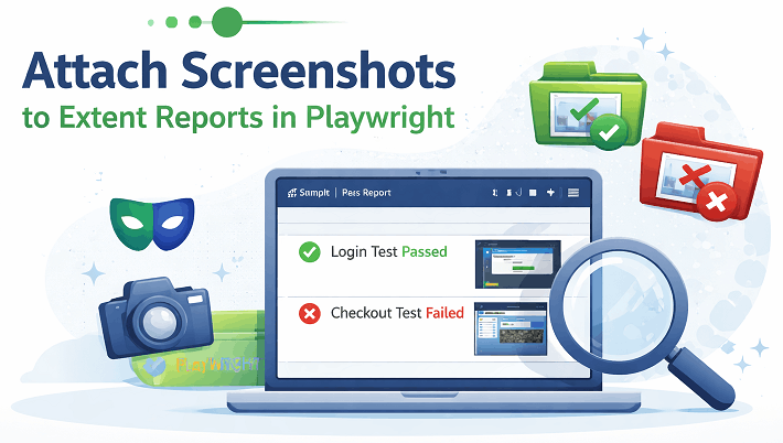 Playwright Extent Report screenshot capture on test pass and failure