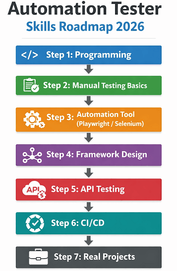 automation tester skills roadmap 2026 step by step learning path
