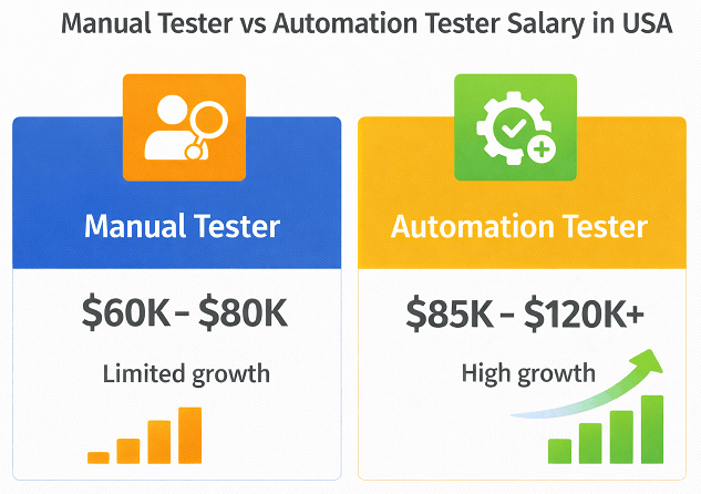 automation-vs-manual-tester-salary-usa | Software Testing Tutorials automation tester vs manual tester salary comparison USA 2026