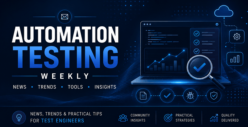 Automation Testing Weekly newsletter covering Playwright, AI testing, software testing trends, automation tools and QA insights