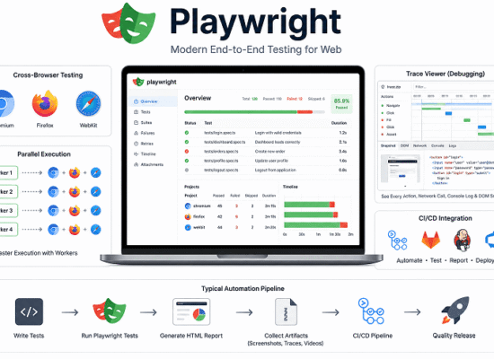 playwright-test-runner-tutorial | Software Testing Tutorials Playwright Test Runner tutorial showing automation testing, parallel execution, HTML reports, tracing, and cross browser testing