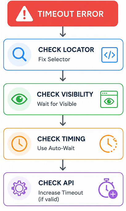 playwright-timeout-error-fix-steps | Software Testing Tutorials Playwright timeout error fix steps using stable locators auto waiting and proper conditions