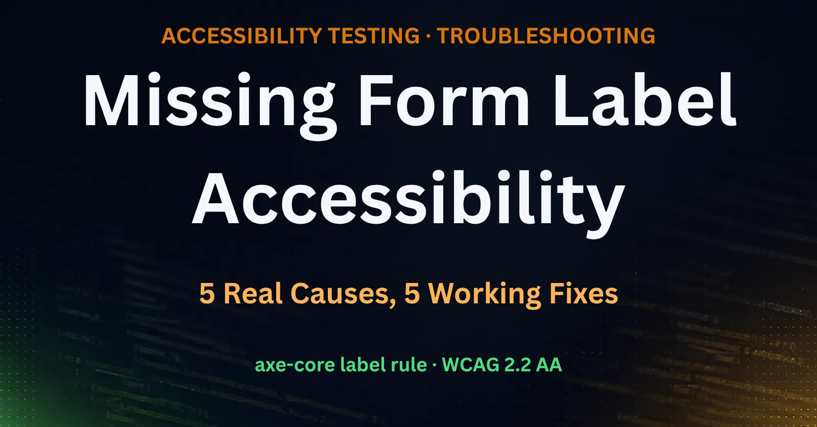Missing form label accessibility violation blog post header graphic