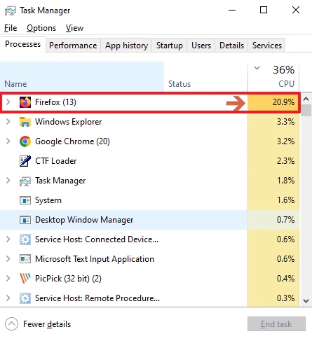 identify-high-cpu-usage-process | Software Testing Tutorials identify high cpu usage process windows task manager