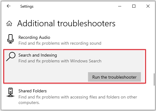 search and indexing troubleshooter windows 11 search bar not working