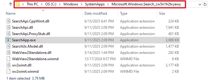 verify search process file location not malware windows search high cpu