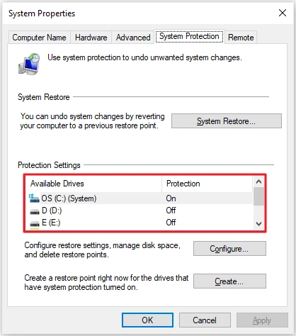 system-protection-system-restore-cpu-usage | Software Testing Tutorials system protection tab system restore lower cpu usage windows