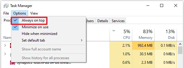 task-manager-always-on-top | Software Testing Tutorials task manager always on top option windows