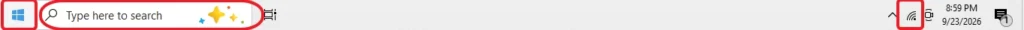 windows search bar not working alongside frozen start button and wifi icon on taskbar
