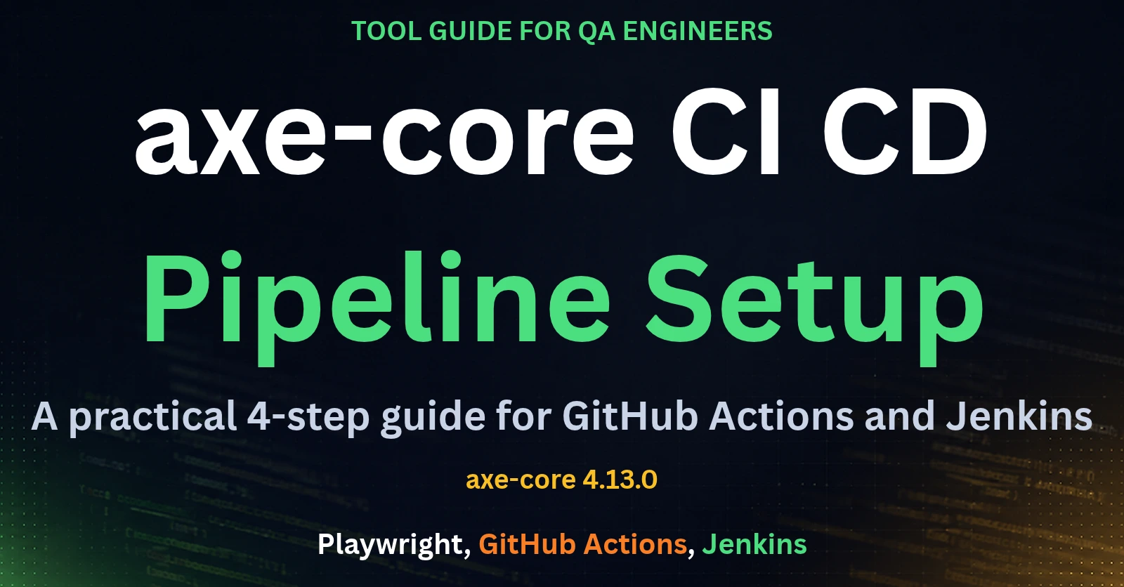 axe-core CI CD pipeline setup guide for Playwright, GitHub Actions and Jenkins