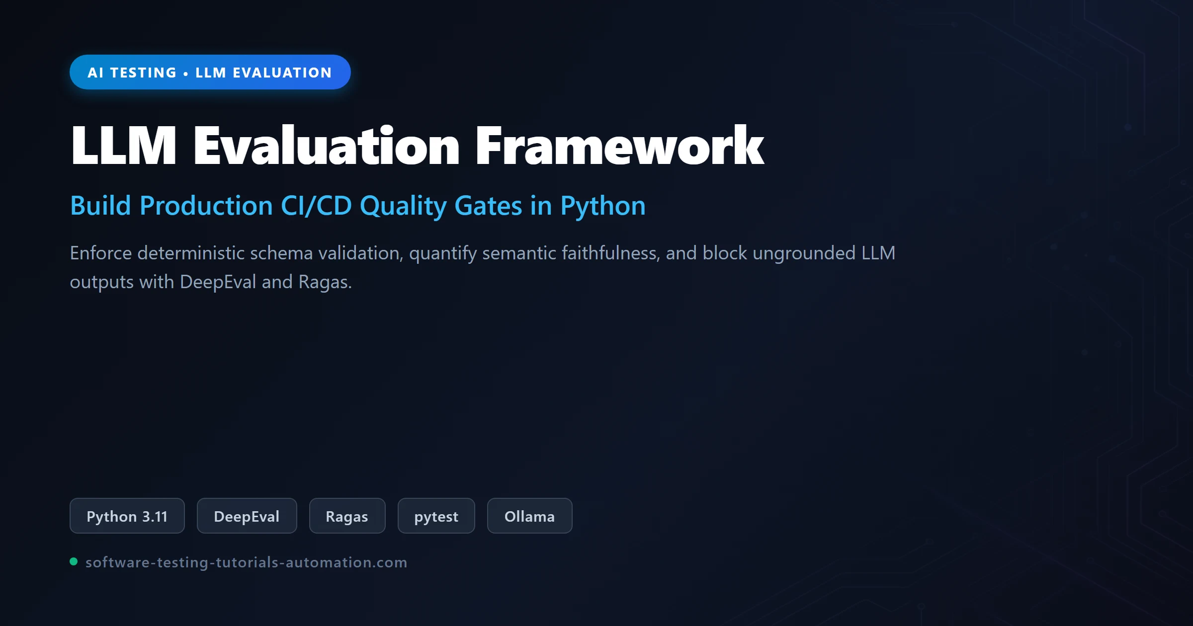 Featured banner for building an LLM evaluation framework in Python with DeepEval, Ragas, and pytest