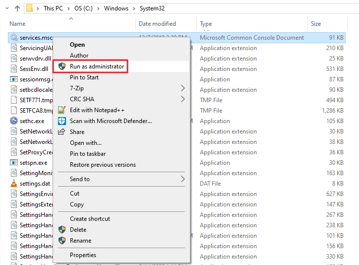 run-services-msc-as-administrator | Software Testing Tutorials Run as administrator option for services.msc in File Explorer